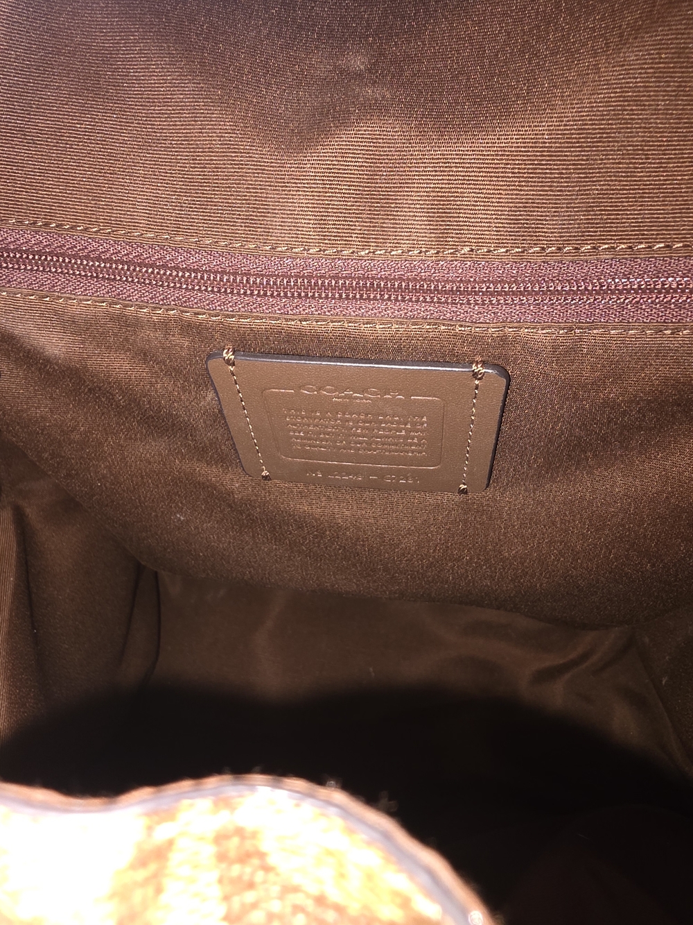 Coach Brown Signature Canvas Backpack with Leather Flap and Clutch - Picture 3 of 11